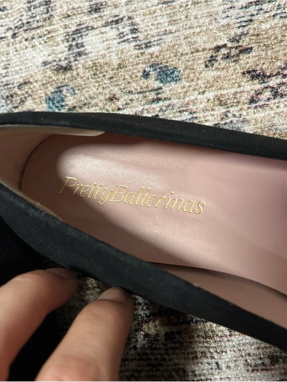 Pretty Ballerinas Ella flats Sz 39 us 8 with white gold framed pearls along vamp